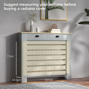 Grey Slim Radiator Cover With Drawer 95.5H x 111Wcm by HOMCOM