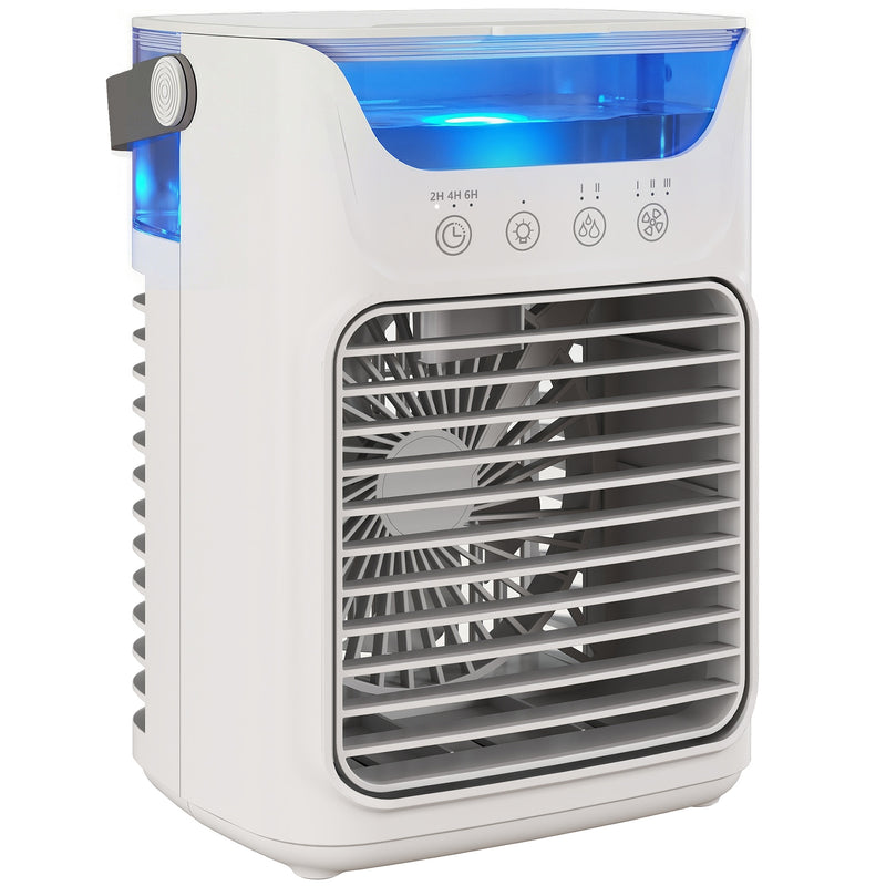 Desk Fan with Cooling Mist and Aroma Diffuser for Home or Office Grey AOSOM