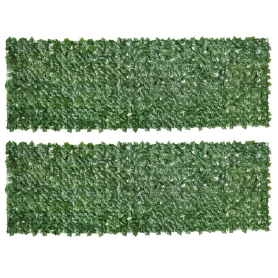 Dark Green 2 Piece Artificial Leaf Privacy Fence Screen For Garden Or Balcony 3M x 1M