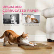 2 in 1 Cardboard Cat House with Scratching Board for Indoor Cats, Pink AOSOM