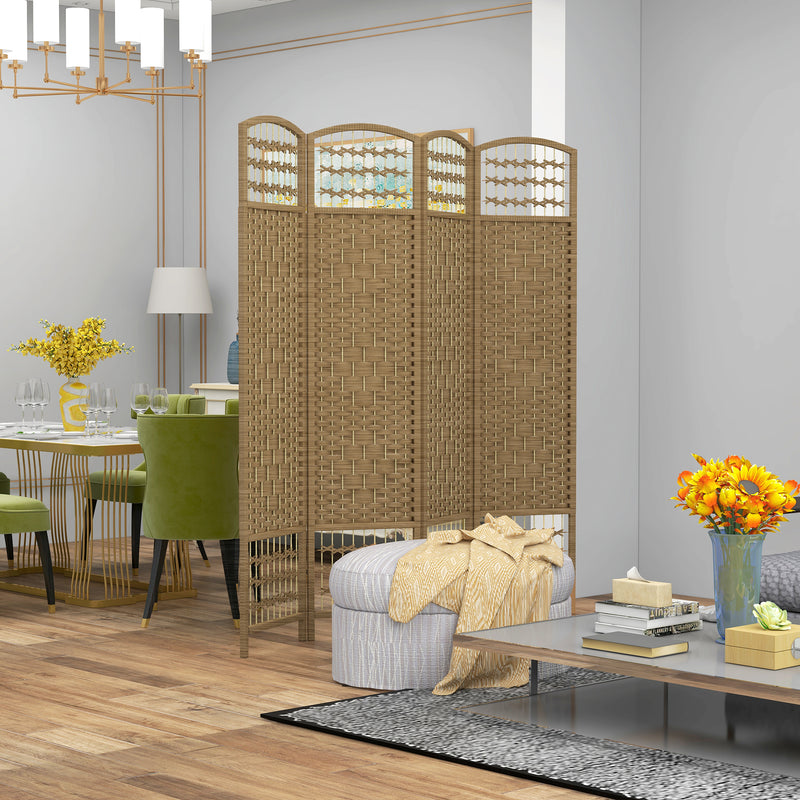 Folding Room Divider for Instant Privacy or Clutter Cover with Natural Wood Finish