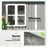 Galvanised Steel Garden Storage Shed With Lockable Doors and Base Kit, Light Grey Outsunny