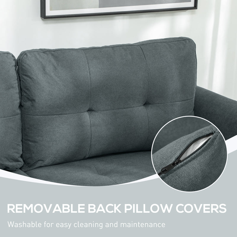 Dark Grey L Shaped Modular Storage Sofa Space Saving Design by HOMCOM