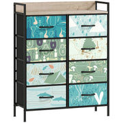 8 Drawer Chest of Drawers with Spacious Storage for Bedroom or Living Room Blue