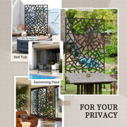 Freestanding Metal Garden Screen Decorative Outdoor Divider For Patio Or Deck Privacy