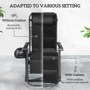 Set of Two Black Reclining Sun Loungers with Cushions for Garden or Patio by Outsunny