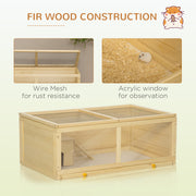 Wooden Hamster Cage with Sliding Tray and Openable Top for Syrian Hamsters by PawHut