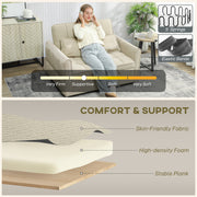 Sofa Bed, 3-in-1 Light Brown 2 Seater Pull Out Sofa Bed With Adjustable Backrest And Pillows For Small Spaces