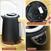 Black Cordless Kettle and Toaster Set 1.7L Fast Boil 3000W with 7 Browning Levels by HOMCOM