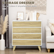 Wood Effect Four Drawer Chest Storage Unit White Finish by HOMCOM