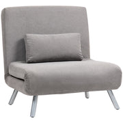 Single Sofa Bed with Velvet Feel Upholstery Ideal for Guests and Small Spaces Grey