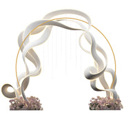 Metal Garden and Event Arch for Weddings Parties and Climbing Plants Gold Tone AOSOM