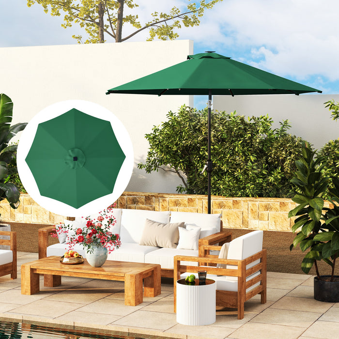 Green 3m Replacement Parasol Canopy UPF 50 Plus with Top Vent Fits 8 Rib Frames by Outsunny