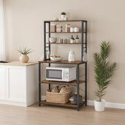 Kitchen Baker's Rack with 6 Shelves and Hooks Coffee Bar Storage Organiser by Vasagle