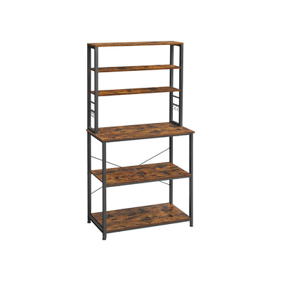 Freestanding Kitchen Storage Rack with 6 Tiers and Hooks for Pots and Utensils by Vasagle