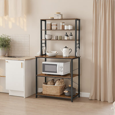 Kitchen Baker's Rack with 6 Shelves and Hooks Coffee Bar Storage Organiser by Vasagle