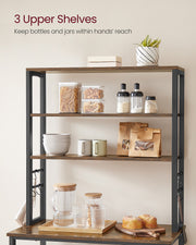 Freestanding Kitchen Storage Rack with 6 Tiers and Hooks for Pots and Utensils by Vasagle