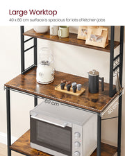 Freestanding Kitchen Storage Rack with 6 Tiers and Hooks for Pots and Utensils by Vasagle