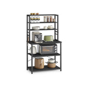 Charcoal Grey and Black Kitchen Storage Rack with Shelves 40x80x167 cm by Vasagle