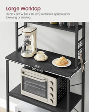 Charcoal Grey and Black Kitchen Storage Rack with Shelves 40x80x167 cm by Vasagle