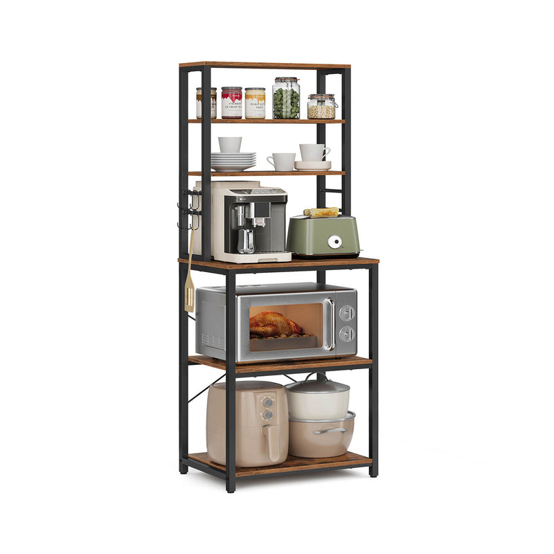 6 Tier Kitchen Storage Rack with Hooks for Pots Pans and Utensils by Vasagle