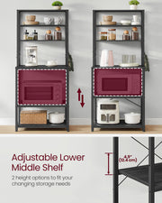 Charcoal Grey Kitchen Storage Rack with Shelves 40x60x167 cm Space Saving Unit by Vasagle