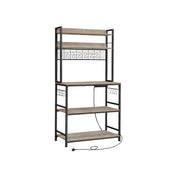 80 cm Wide Kitchen Storage Rack with Shelves in Greige and Black by Vasagle
