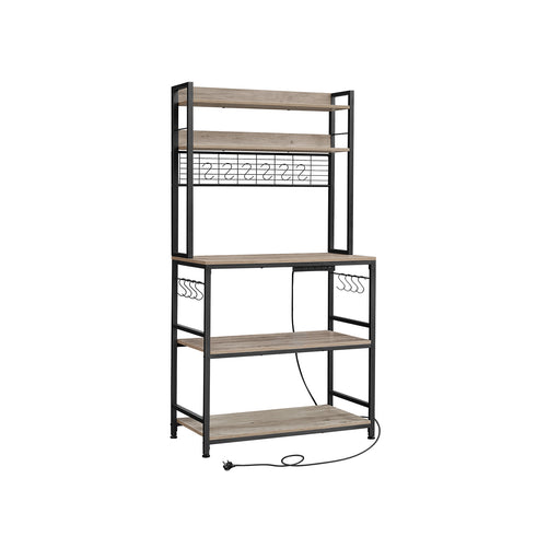 80 cm Wide Kitchen Storage Rack with Shelves in Greige and Black by Vasagle