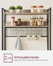 80 cm Wide Kitchen Storage Rack with Shelves in Greige and Black by Vasagle