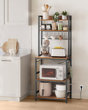 Kitchen Storage Rack with Shelves and Built In Power Outlet for Appliances by Vasagle