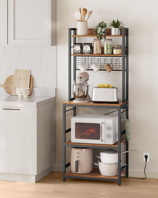 Kitchen Storage Rack with Shelves and Built In Power Outlet for Appliances by Vasagle