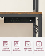 Kitchen Storage Rack with Shelves and Built In Power Outlet for Appliances by Vasagle