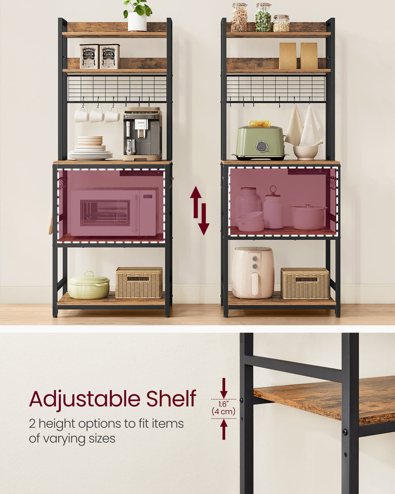 Kitchen Storage Rack with Shelves and Built In Power Outlet for Appliances by Vasagle
