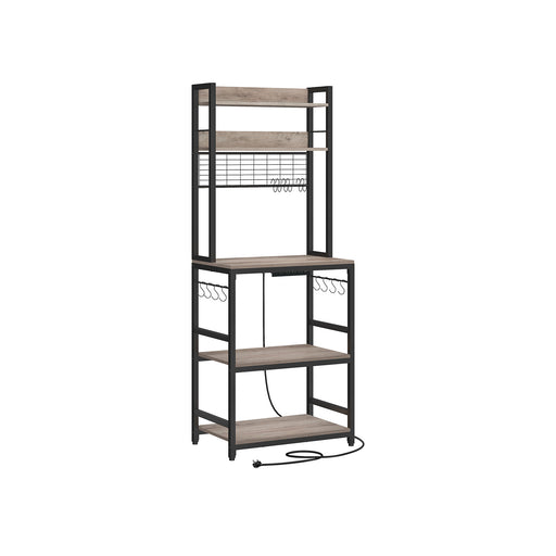 Kitchen Storage Rack with Power Outlet and Shelves for Appliances by Vasagle