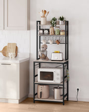 Kitchen Storage Rack with Power Outlet and Shelves for Appliances by Vasagle