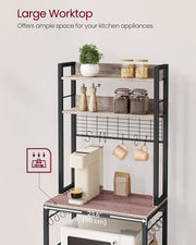 Kitchen Storage Rack with Power Outlet and Shelves for Appliances by Vasagle