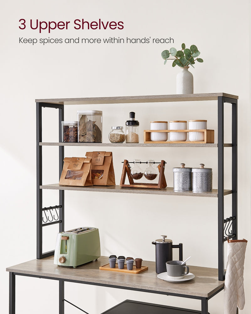 Kitchen storage rack middle worktop shelf with microwave