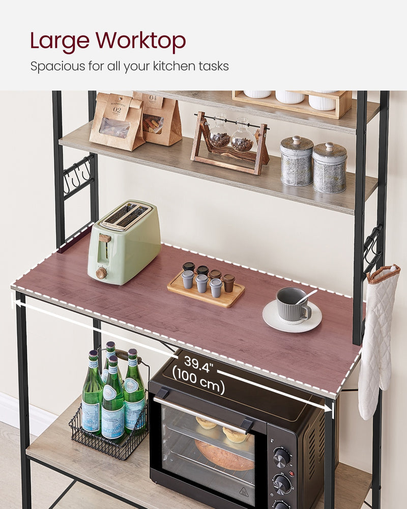 Adjustable foot levelling on kitchen storage rack leg