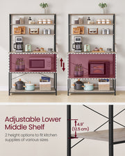 Dimensions diagram of Vasagle kitchen storage rack 90 x 40 x 167 cm
