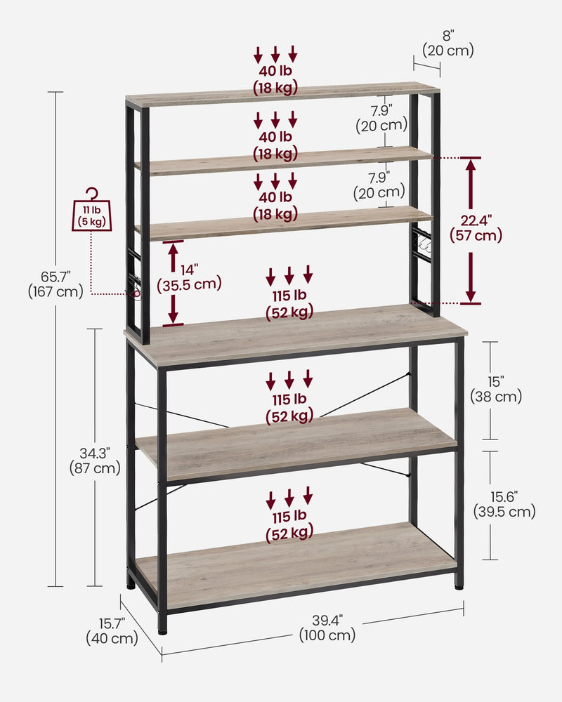 Vasagle kitchen storage rack in dining room setting