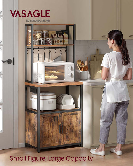 Kitchen Bakers Rack with Power Outlet and Storage Shelves for Appliances by Vasagle