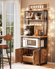 Kitchen Bakers Rack with Power Outlet and Storage Shelves for Appliances by Vasagle