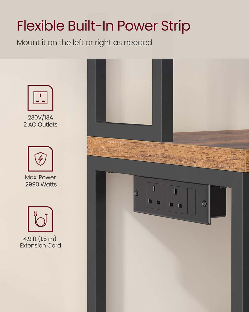 Kitchen Bakers Rack with Power Outlet and Storage Shelves for Appliances by Vasagle