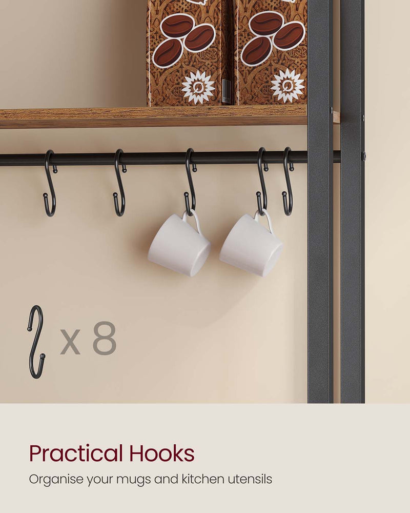 Kitchen Bakers Rack with Power Outlet and Storage Shelves for Appliances by Vasagle