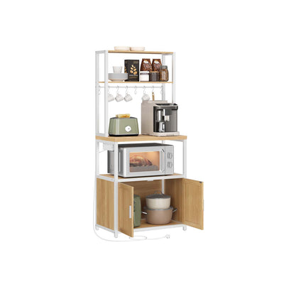 Bakers Rack with Power Outlet and Storage Shelves for Kitchen Organisation by Vasagle