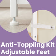 Walnut Brown and White Kitchen Bakers Rack with Storage Shelves Baskets and Hooks by Vasagle