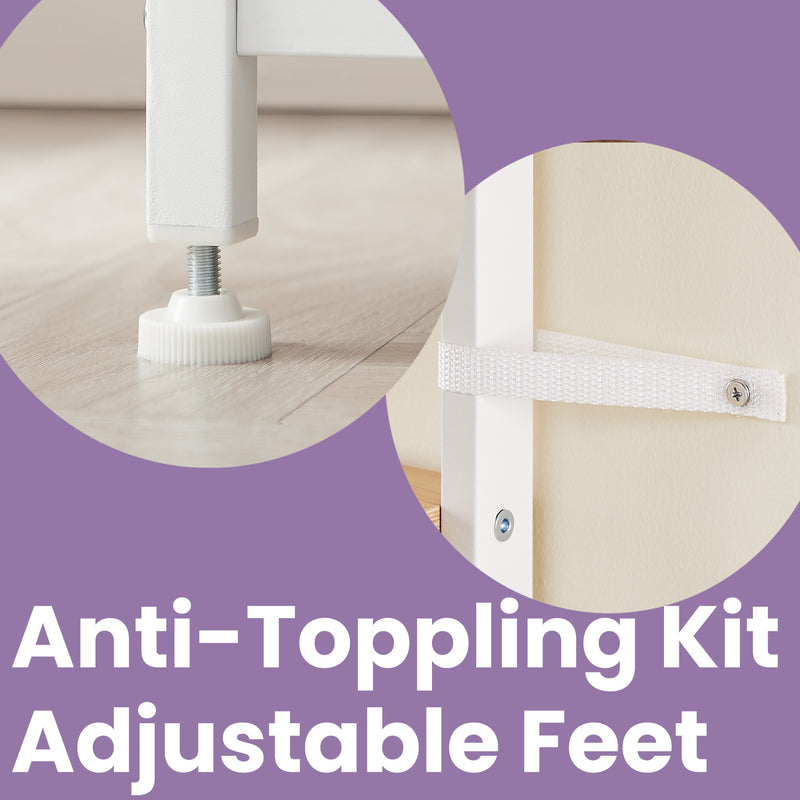 Walnut Brown and White Kitchen Bakers Rack with Storage Shelves Baskets and Hooks by Vasagle