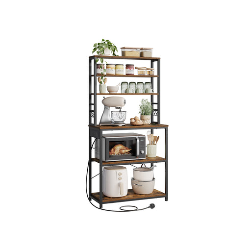 Kitchen Bakers Rack with Power Outlet and Storage Shelves for Appliances by Vasagle