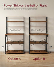 Kitchen Bakers Rack with Power Outlet and Storage Shelves for Appliances by Vasagle