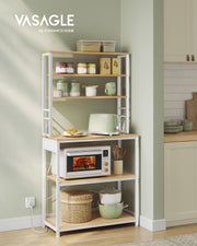 Kitchen Bakers Rack with Power Outlet and Storage Shelves for Appliances by Vasagle